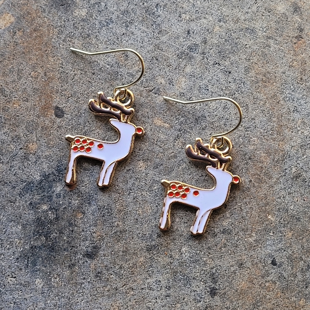 Reindeer Holiday Christmas Earrings